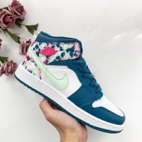 耐克Air Jordan 1 MID AJ1乔1紫色小禁穿樱花粉小黑金脚趾中帮男女情侣篮球鞋