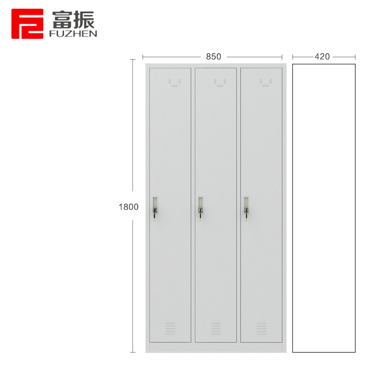 富振 三门更衣柜储物柜员工衣柜存包柜(850*420*1800mm)