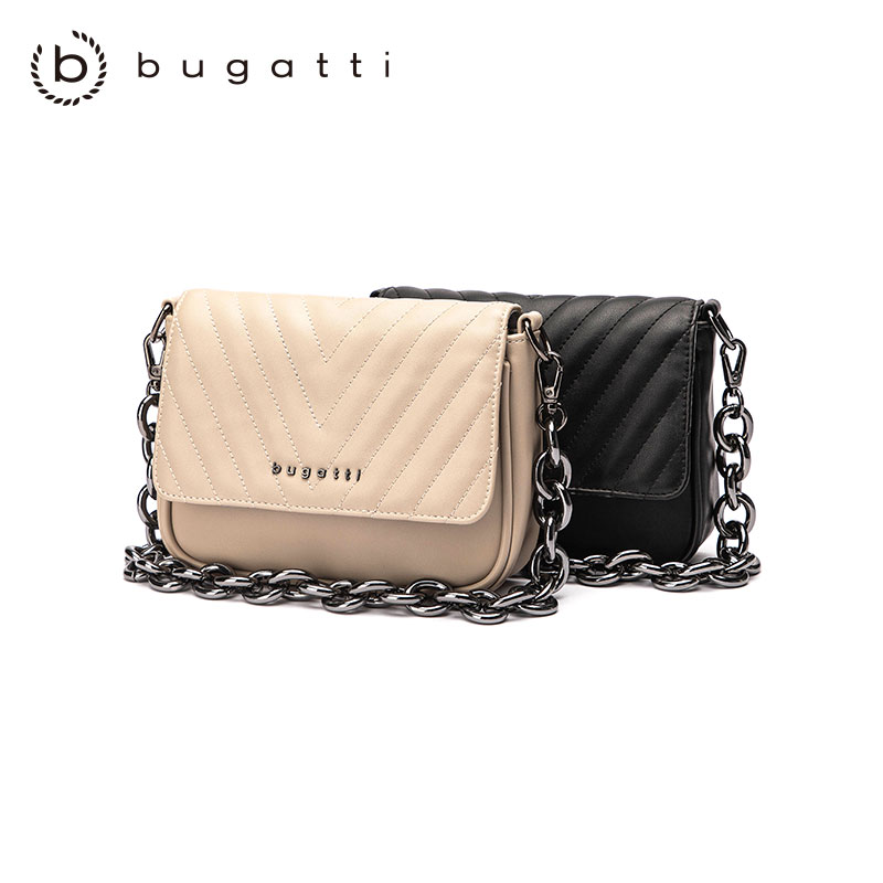 bugatti 德国本土轻奢品牌春夏新品女包绗缝菱格单肩金属链条小方包