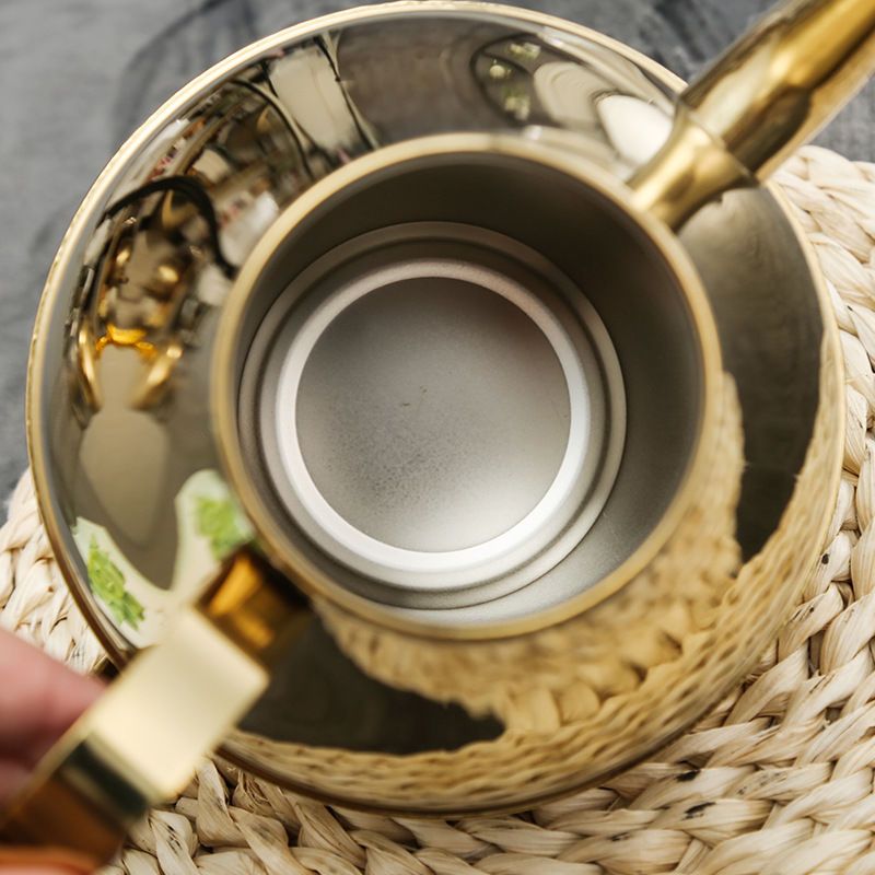 不锈钢茶壶家用带滤网泡茶壶不锈钢煮茶壶烧水壶滤茶壶欧式茶壶 1.2L银色欧式茶壶(送滤网)