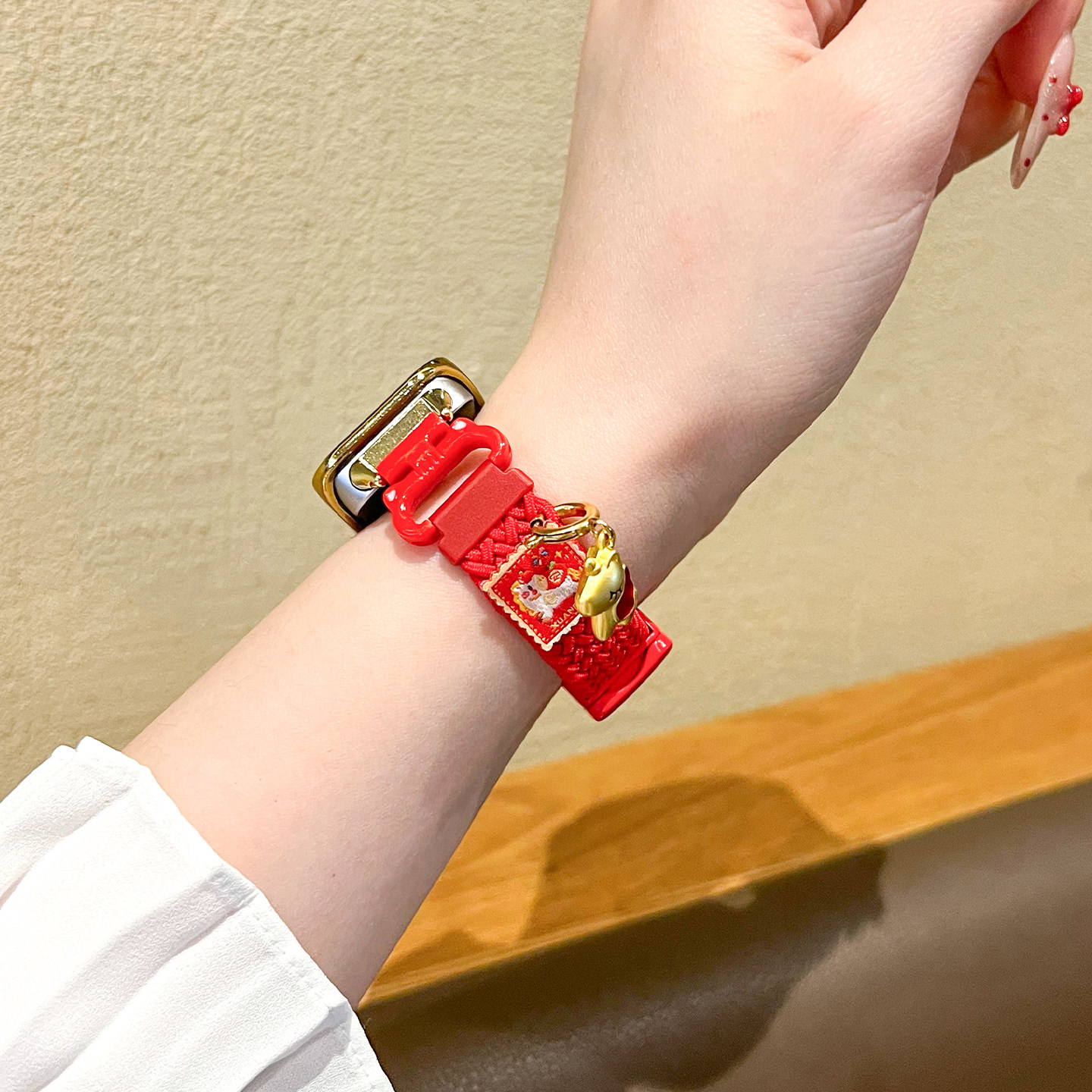 【暴富红】适用华为手环10表带9/8磁吸扣7红色新马年编织腕带6荣耀3139B高清大图