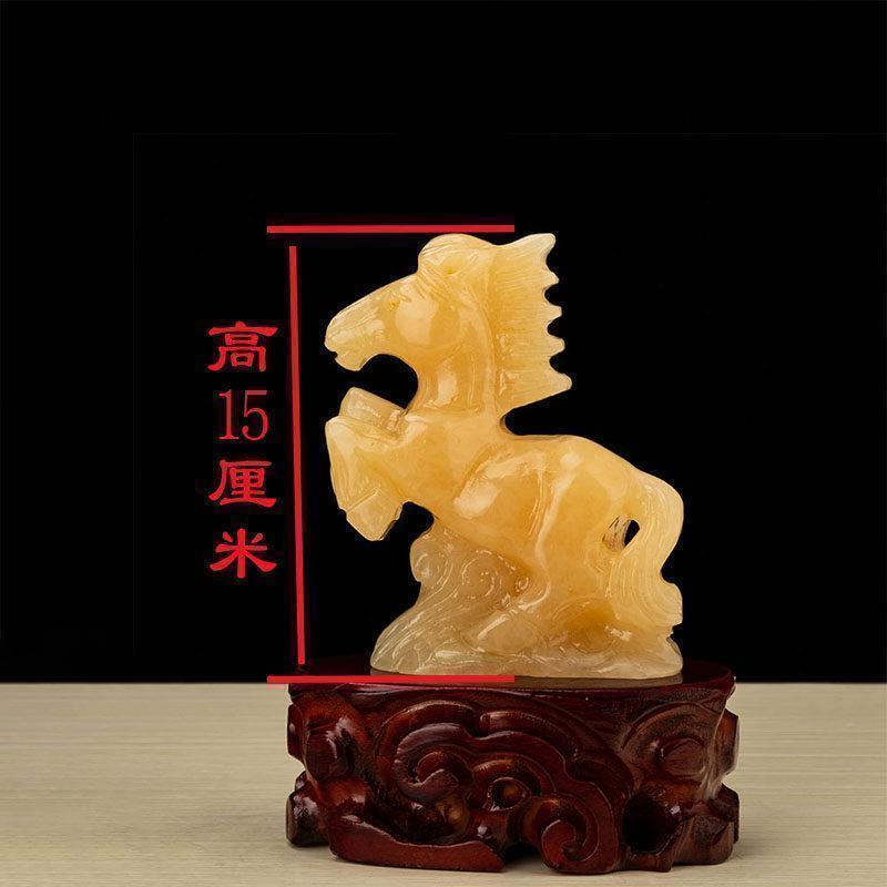 美帮汇玉石马到成功生肖马摆件客厅玄关装饰物高清大图