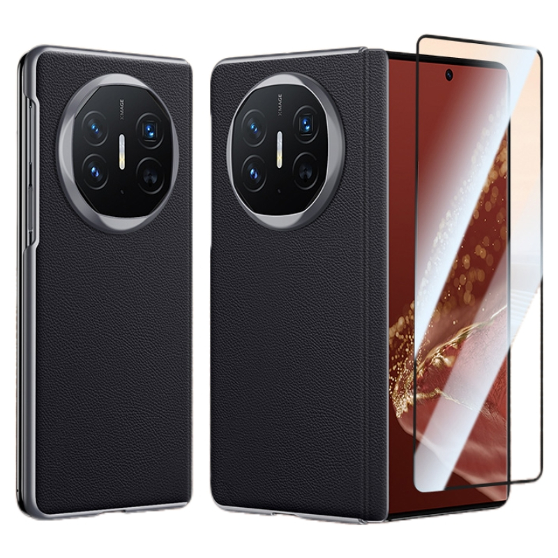 可波 中轴保护折叠屏华为mateX6自带磁吸高端皮纹双面全包保护套防摔套