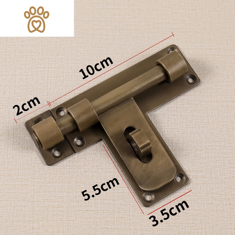 纯铜中式仿古门栓门扣明装插销门闩门销子老式木门锁锁扣庭院插销敬平