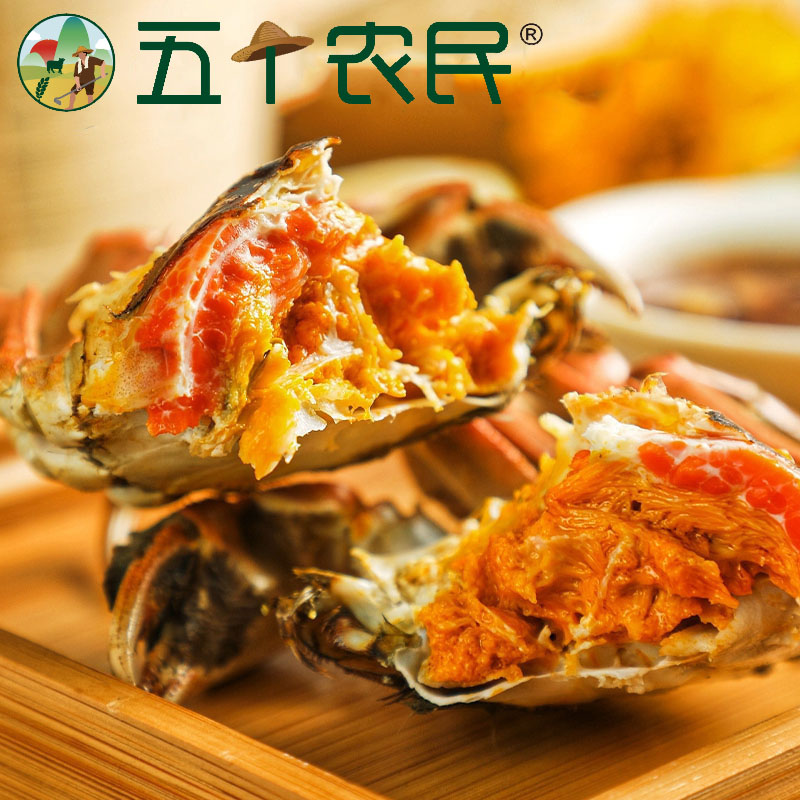 [蟹卡]阳澄湖五个农民蟹甲子大闸蟹 蟹卡 4.5公两4只 3.0母两4只送礼选择高清大图