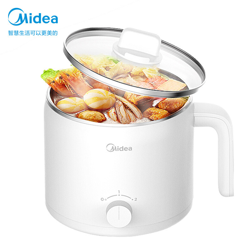 美的(Midea)电热锅防干烧功能多用途宿舍寝室煮面迷你锅单人火锅智能电煮锅学生锅小型电火锅MC-DY16Easy101高清大图