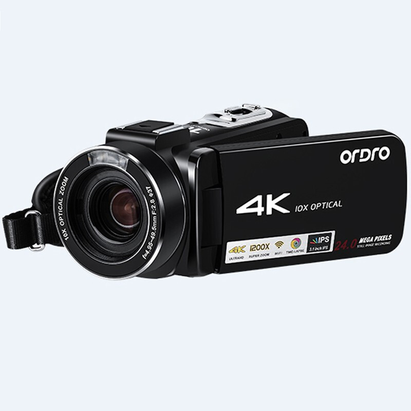 欧达(ORDRO)AC7摄像机4K专业摄影机高清直播录像机10倍光学变焦 实用版(含标配+128G卡+电池)
