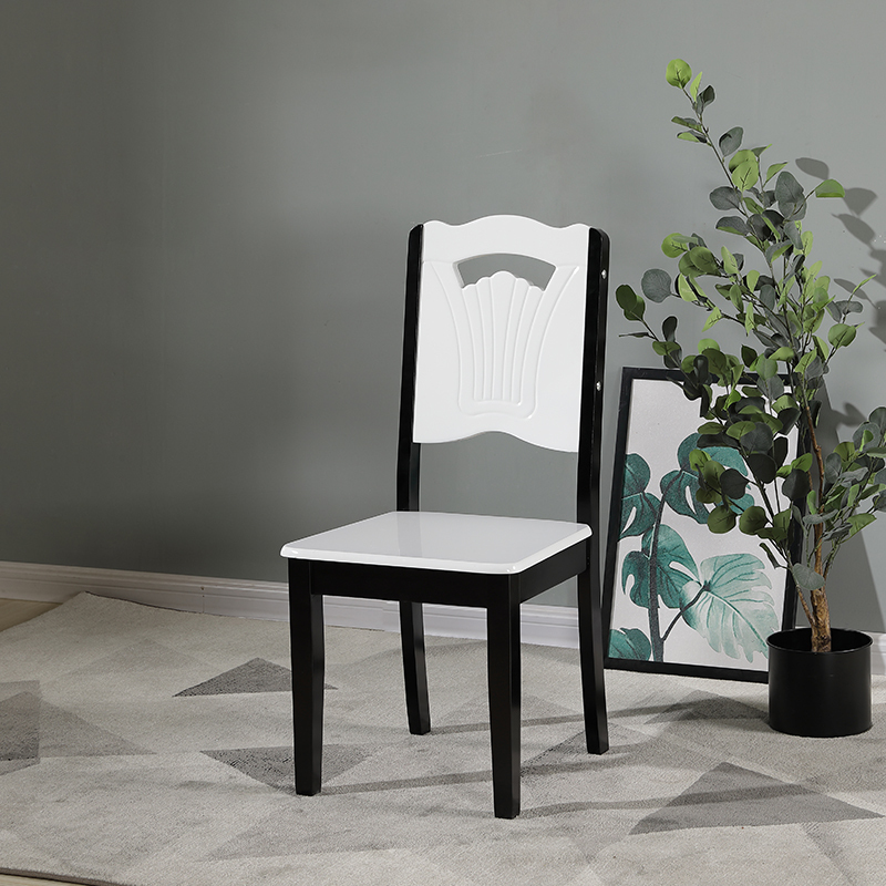 寻木匠实木餐桌椅子现代家用地中海简约餐厅靠背椅子休闲酒店象牙白