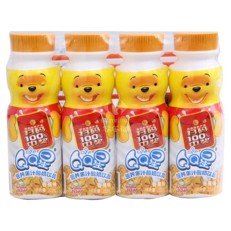 伊利qq星营养果汁酸奶饮品香蕉味200ml16