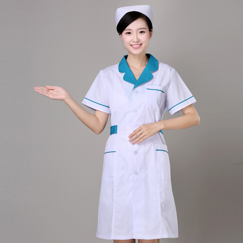 药店工作服药房护士服冬装长袖女白大褂短袖院工作服纹绣师 参数