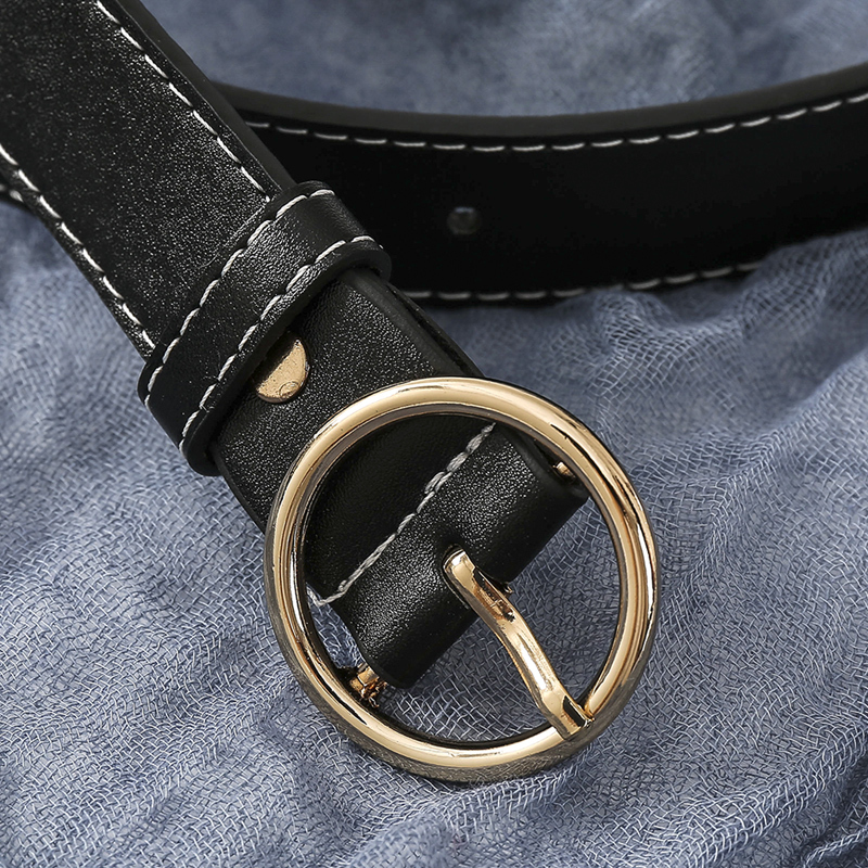 盛世尼曼女士皮带女牛仔裤带ins风时尚腰带简约百搭网红同款韩版黑色