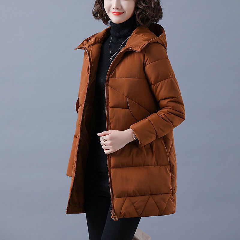 棉衣女中长款韩版宽松棉服秋冬大码百搭外套加厚棉袄
