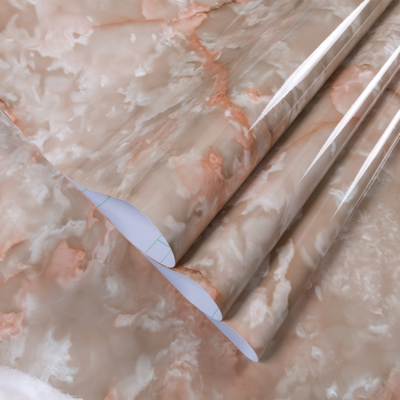 大理石纹翻新贴纸ciaa自粘pvc珠光烤漆家具橱柜衣柜厨房防油贴墙纸