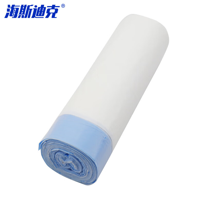 海斯迪克 抽绳垃圾袋 HKZX-55 45*50cm 加厚白袋蓝绳 20只 1卷