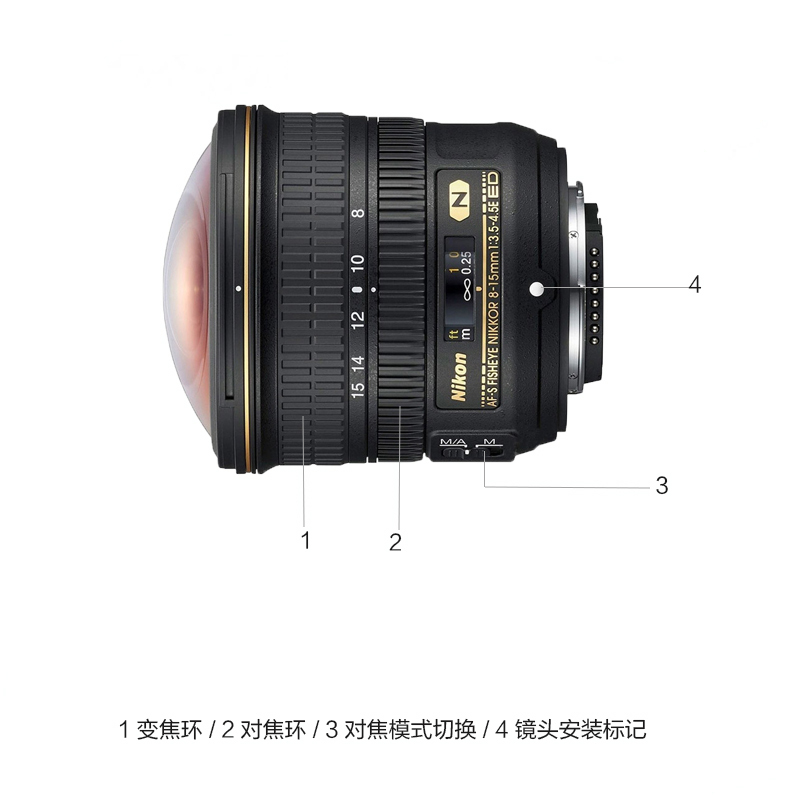 尼康(Nikon) AF-S 8-15mm f/3.5-4.5E ED 尼康卡口 不支持滤镜 鱼眼镜头