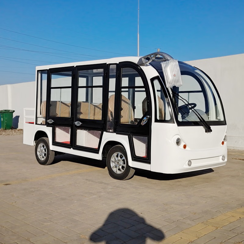 德武军恒电动观光车电动巡逻车8座带门大巴车4000瓦+72v120ah*6只铅酸电池方向助力