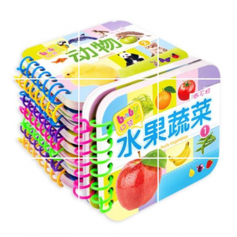 数字认小孩动物宝宝认识动物幼儿童拼音认卡片颜色初学者汉子 环环卡+象形识字卡B高清大图