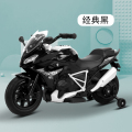 奇客电动车qk-309儿童电动摩托车2-9岁男女学生电玩具车可坐人电瓶童车双电双驱越野摩托车 黑色两轮