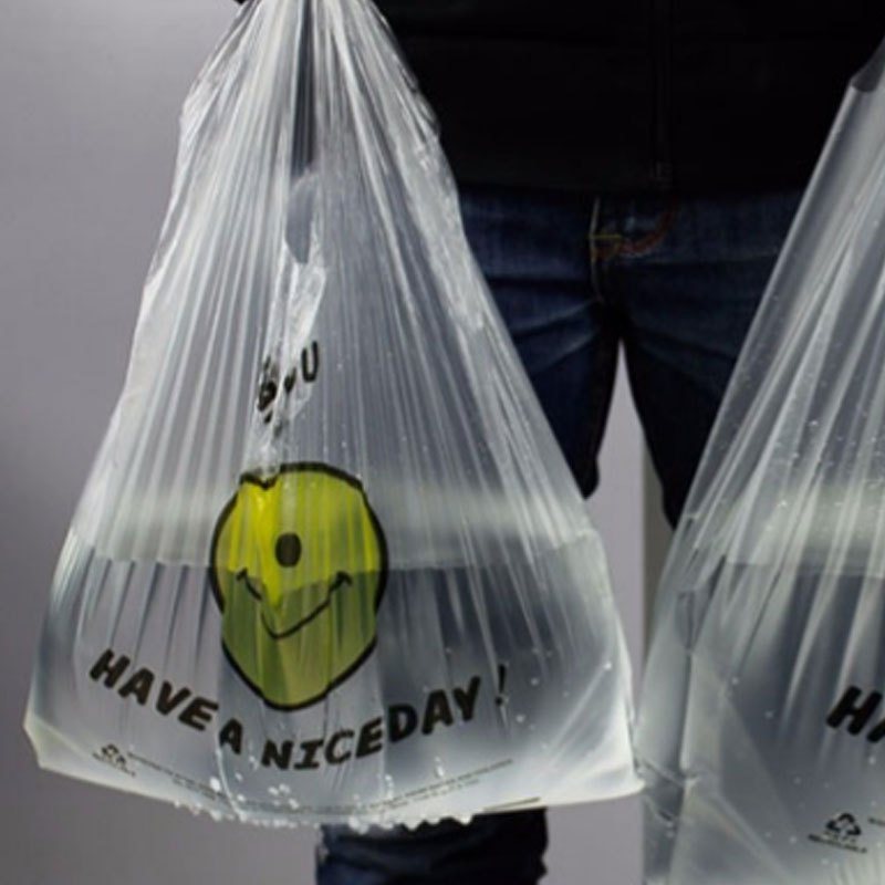 趣涉家居背心笑脸购物塑料袋加厚方便食品大号手提包装袋子生活日用收纳用品收纳包