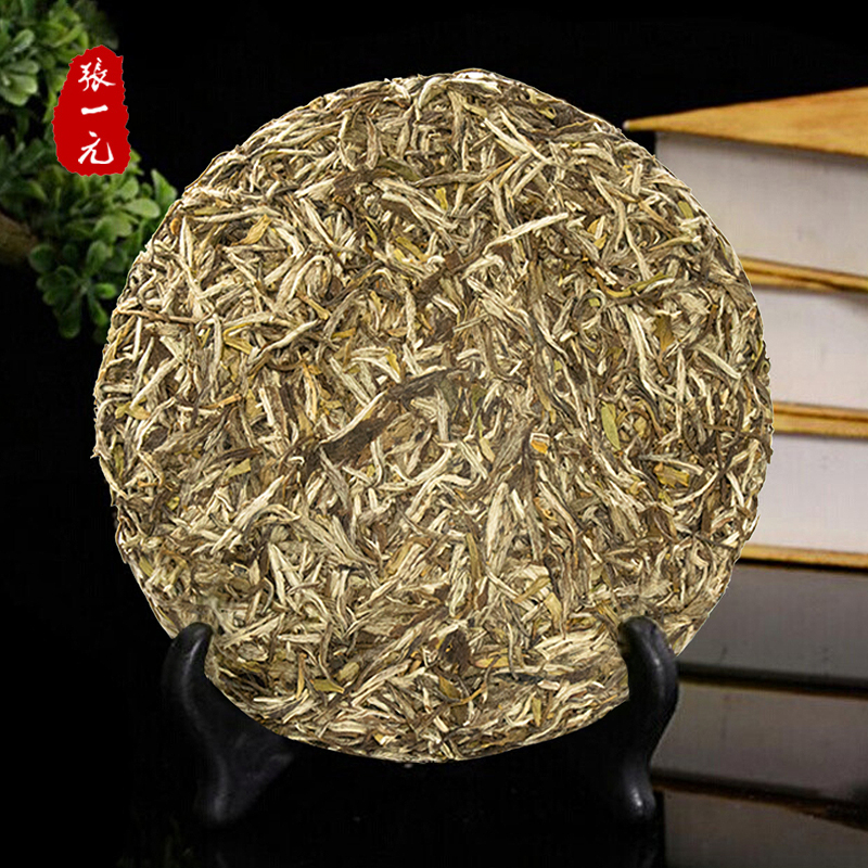 张一元茶叶 福鼎老白茶白毫银针357克茶饼 精选高山头采银针嫩芽高清大图
