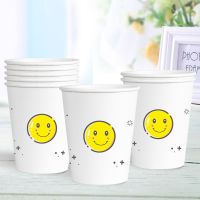 纸杯一次性杯子加厚家用商务办公茶水杯市加厚可|笑脸 50只