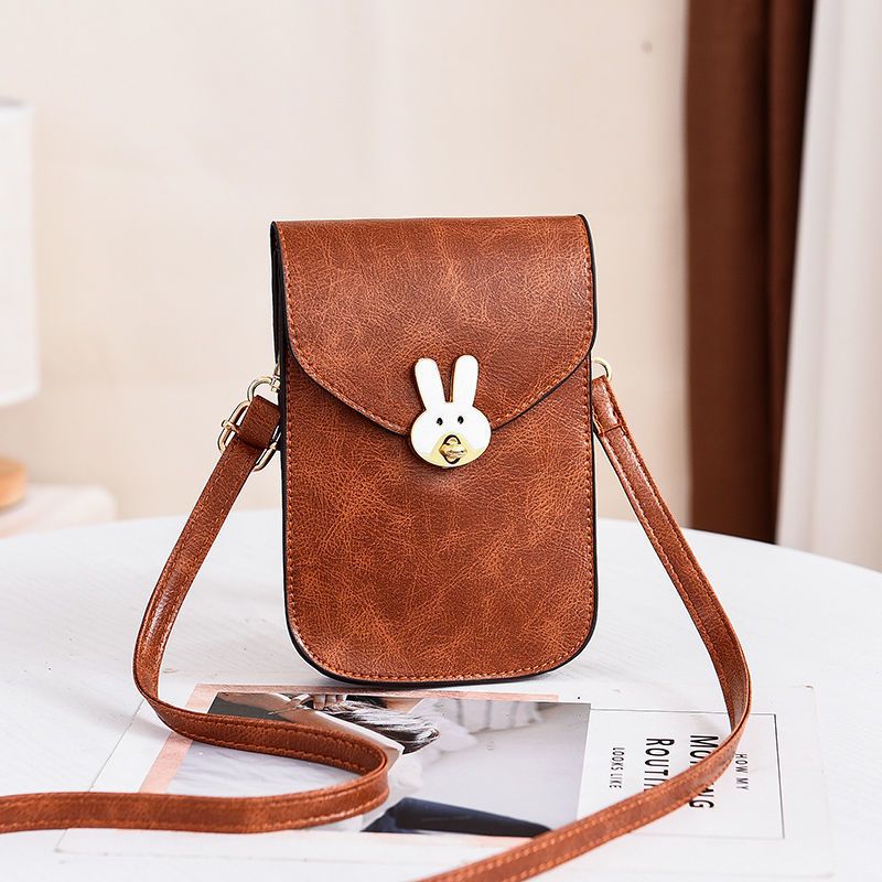 夏季百搭迷你手机包包女新款韩版时尚斜挎手机包女小包手机袋双层焦糖