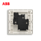 ABB开关插座 轩致无框 雅典白色 一位一开10A三孔带开关插座AF223