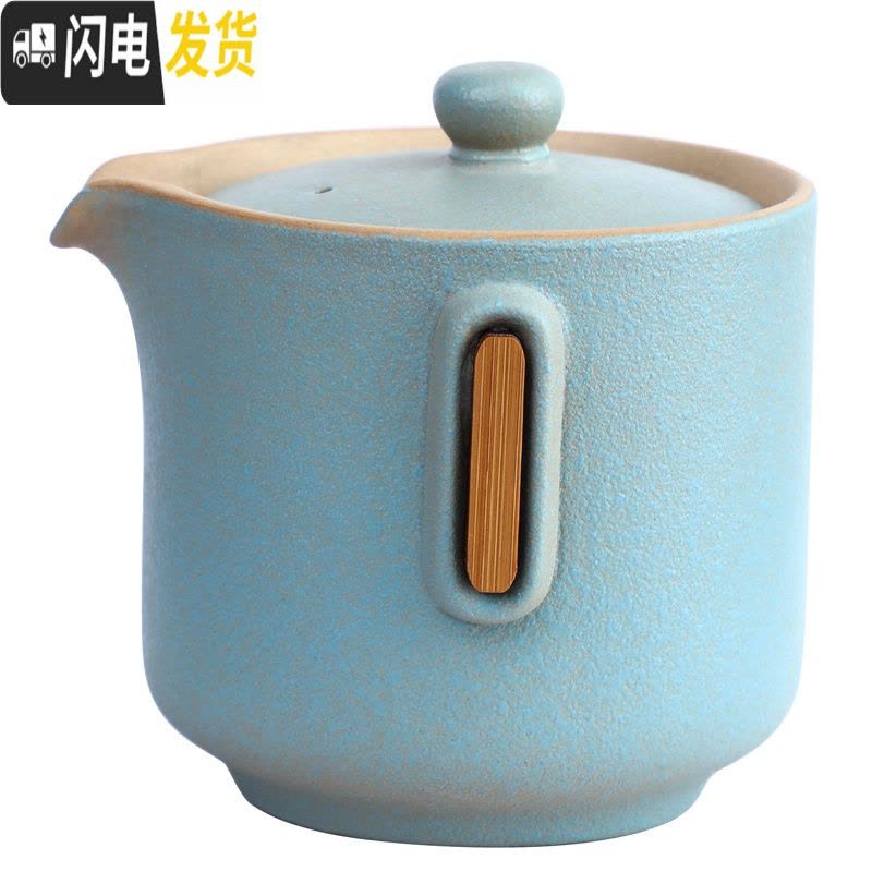 三维工匠日式粗陶手抓壶泡茶壶陶瓷家用大号防烫单茶壶功夫茶具泡茶器 手抓壶-黑渐变棕图片