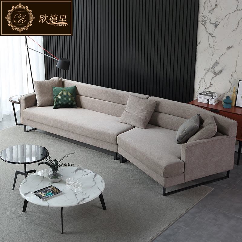 北欧布艺沙发客厅组合整装简约现代大小户型羽绒可拆洗工业风家具图片