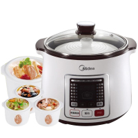美的（Midea）电炖锅MD-BZS22E 白瓷内胆2.2L迷你电炖盅1锅4胆家用预约煲汤锅隔水炖燕窝F
