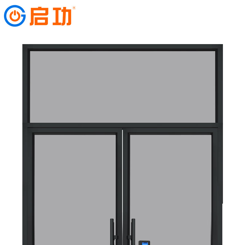启功玻璃平开门钢化玻璃平开门企业单位学校钢化玻璃平开门每套QG-FKM8500高清大图