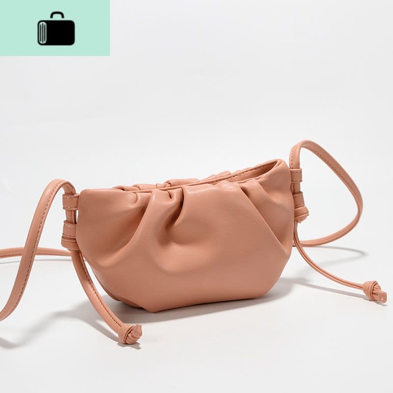 云朵包2020新款女夏时尚百搭褶皱柔软饺子包迷你可爱单肩斜跨小包NEW LAKE女斜挎包图片