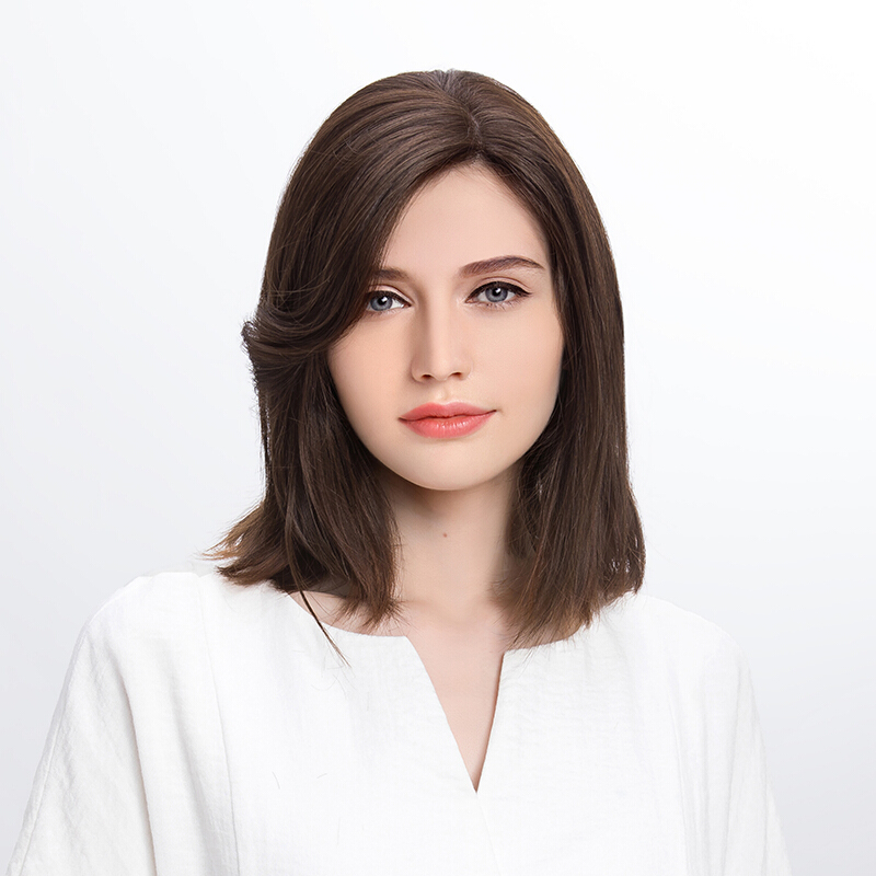 瑞贝卡rebecca假发片女中长直发片外翻刘海全真人发手织隐形无痕补发