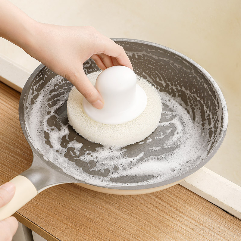 仿丝瓜络刷锅神器不粘锅锅刷洗锅短柄清洁刷不伤锅具不掉屑厨房用品家用高清大图