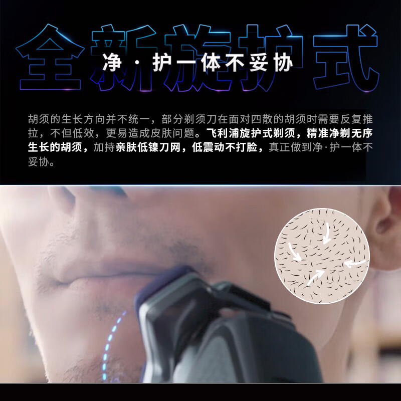 飞利浦(PHILIPS)电动剃须刀旋护5系Pro SkinIQ高端系列刮胡刀 圣诞节礼物送男友老公父亲生日礼物高清大图