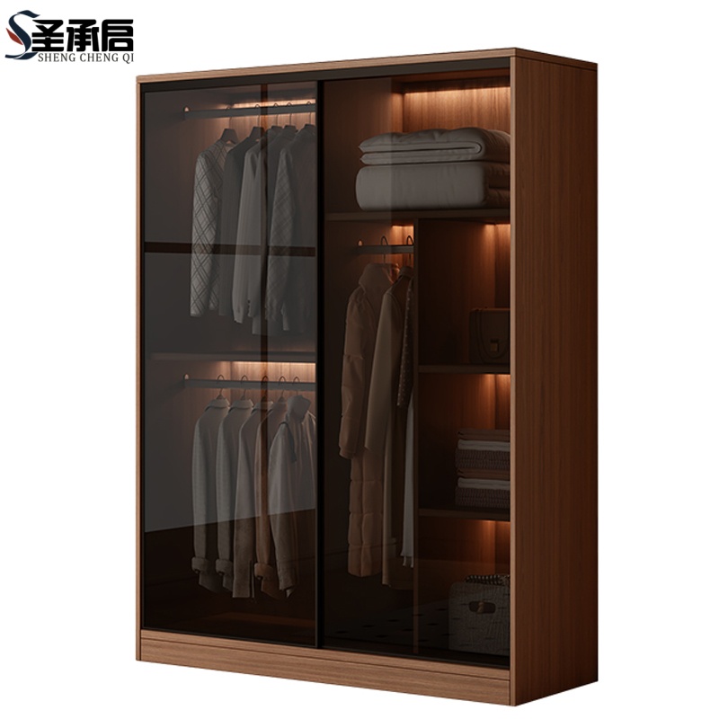 圣承启木质衣柜120cm台高清大图