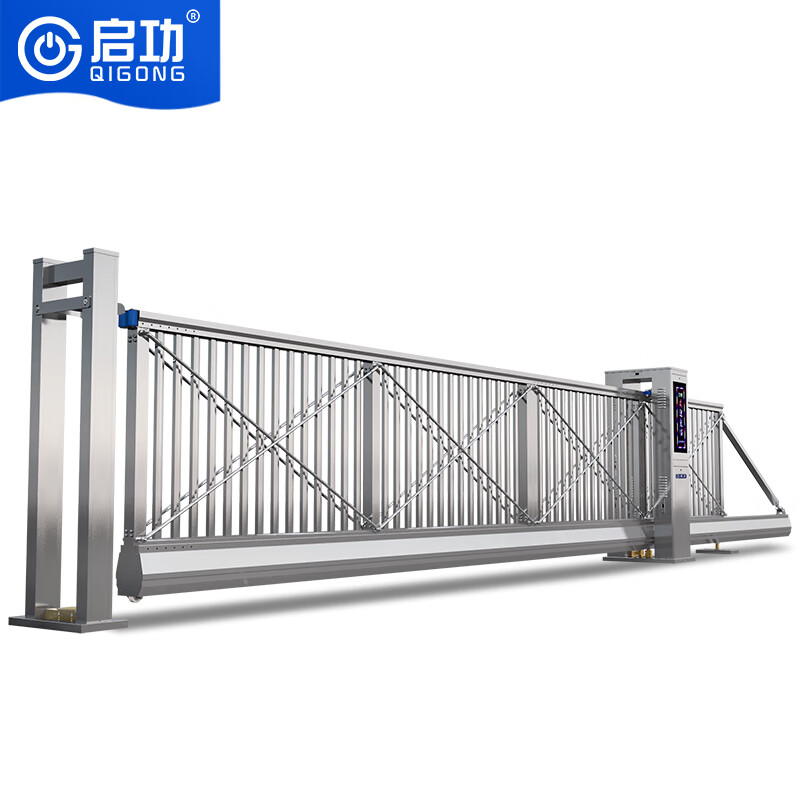 启功 智能电动铝合金悬浮折叠门单位学校小区直线平移大门 QG-BXGXFM01