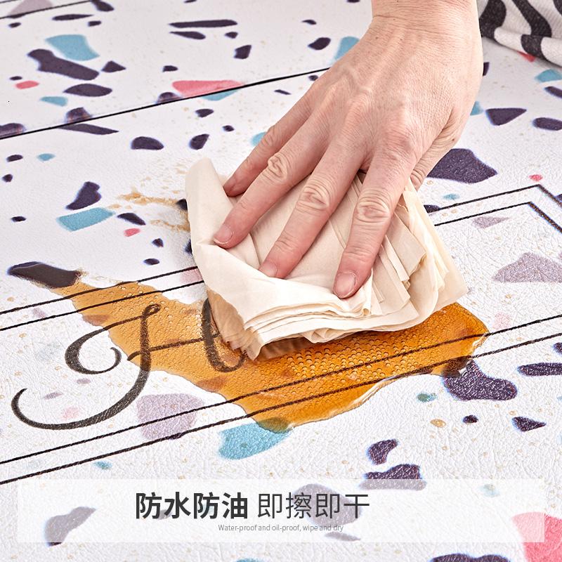 美帮汇易清洗厨房地垫耐脏防油污防滑可擦免洗脚垫长条家用PVC皮革垫高清大图