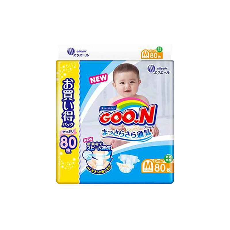 大王 GOO.N 中号婴儿纸尿裤M号 M80片 (6-11kg )