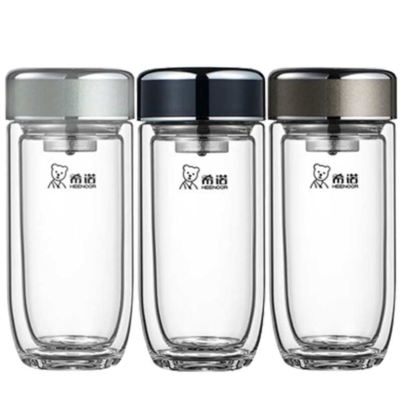 希诺玻璃杯335ml密封防漏户外便携XN-1925(颜色随机)