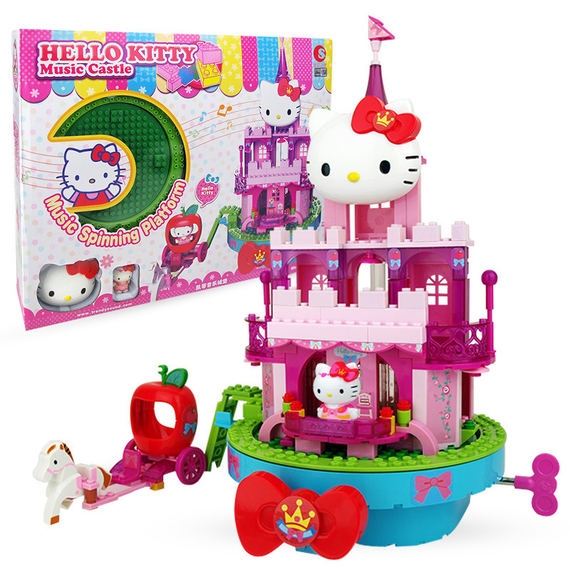 HelloKitty正版凯猫拼装乐高式积木玩具 音乐咖啡店玩具(HKL003 音乐风车餐厅)