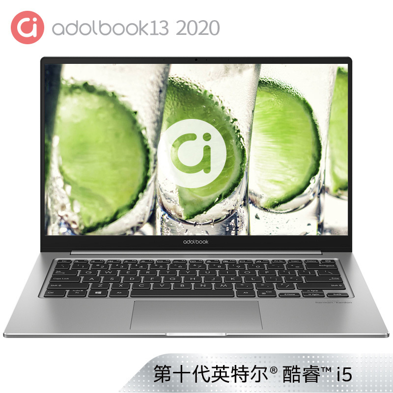 华硕a豆adolbook13 2020 英特尔酷睿i5 全面屏轻薄本笔记本电脑(i5-1035G1 8G 512G MX330 100%sRGB)潮夜绿