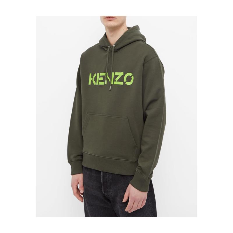 高田贤三(Kenzo)纯棉加绒卫衣男长袖连帽带帽徽标印花休闲oversiz高清大图