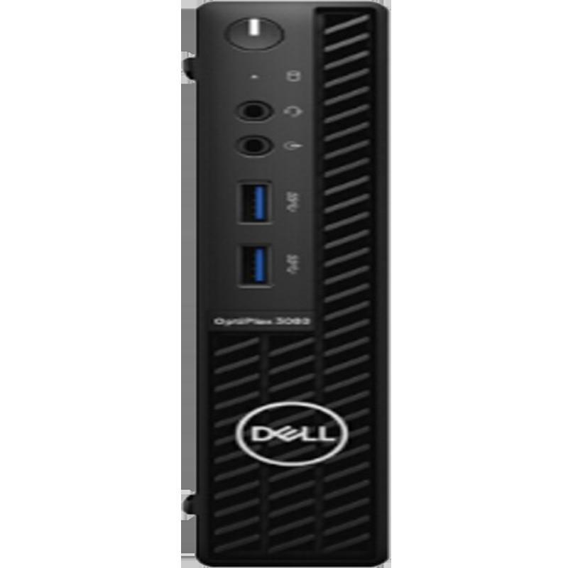 DELL戴尔3080MFF迷你商用台式机+27英寸窄边显示器2721H/ i3-10100T/4G/500G机械