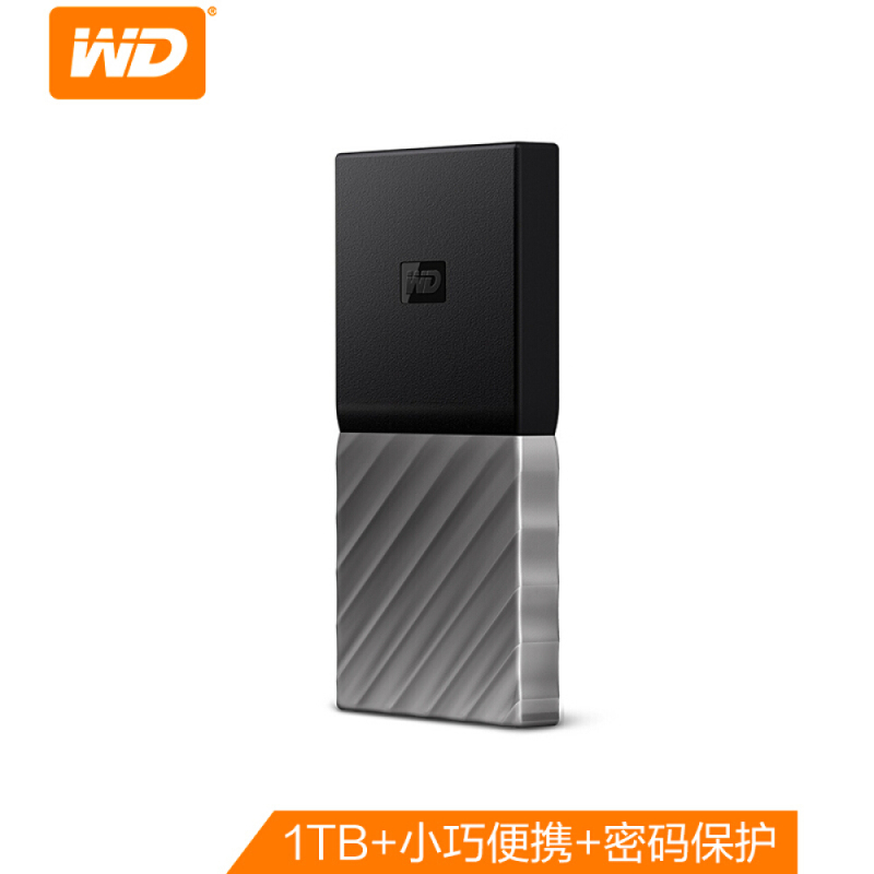 西部数据 WDBKVX0010PSL Type-C移动硬盘 固态(PSSD) 1TB 2.5英寸(小巧便携 高速传输)