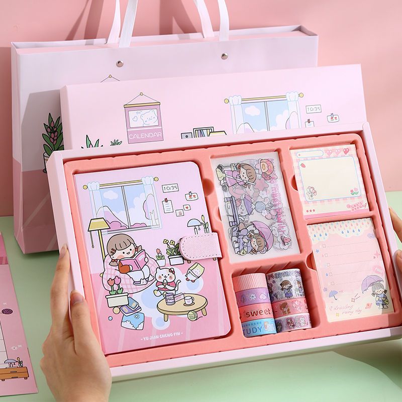 可爱卡通仙女手账本套装全套网红手帐本少女心中小学生笔记本本子