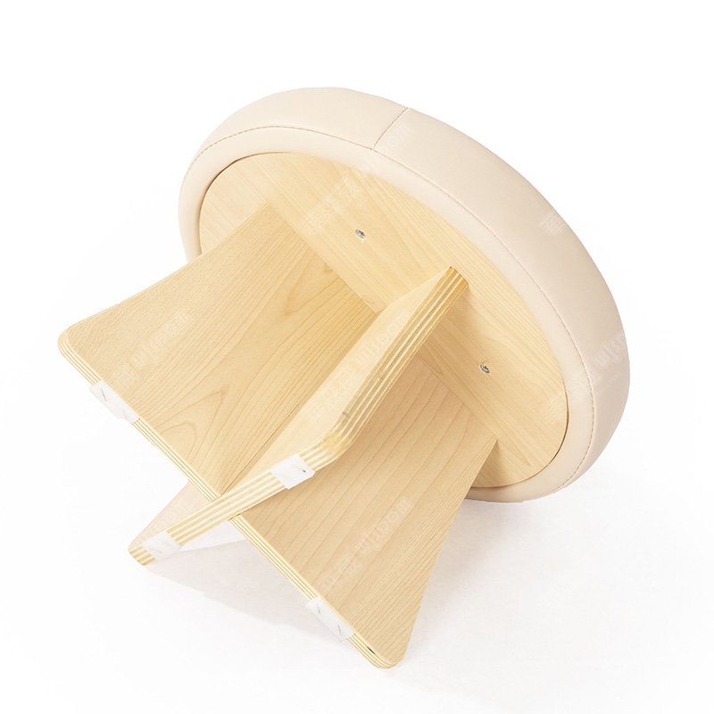 淘乐幼儿小圆凳 - 米色 幼儿软包小圆凳- 米色高清大图