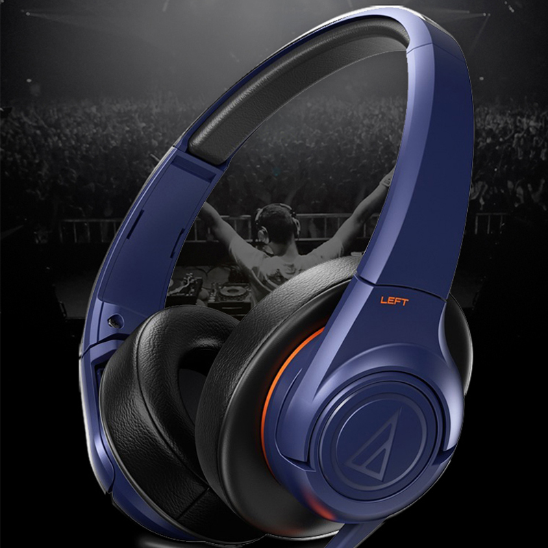 铁三角(Audio-technica) ATH-AX3 NV 便携式头戴式耳机耳麦扁平式导线设计 海军蓝