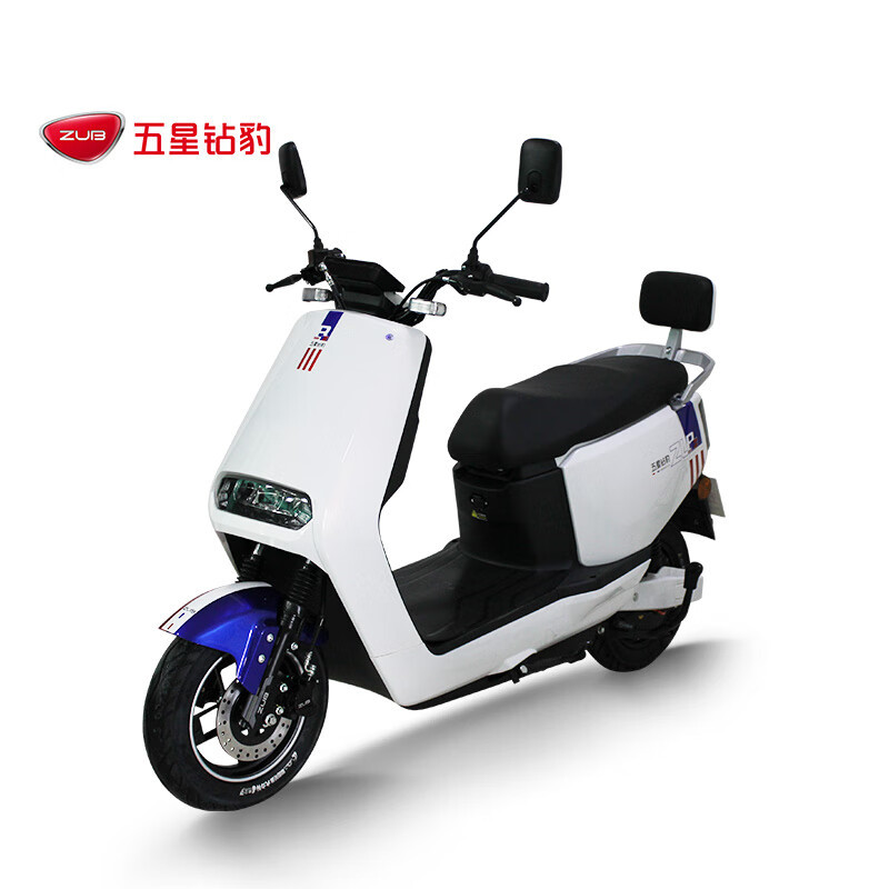 五星钻豹 72V电动轻便摩托车超长续航电动车电瓶车N1 天使稚白/靓彩红