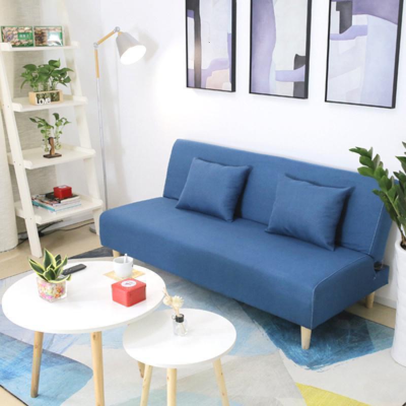 森美人沙发床两用小户型单人双人经济型简易可拆洗多功能折叠布艺沙发。 深蓝色不可拆洗 1.8米四人座（不带抱枕）
